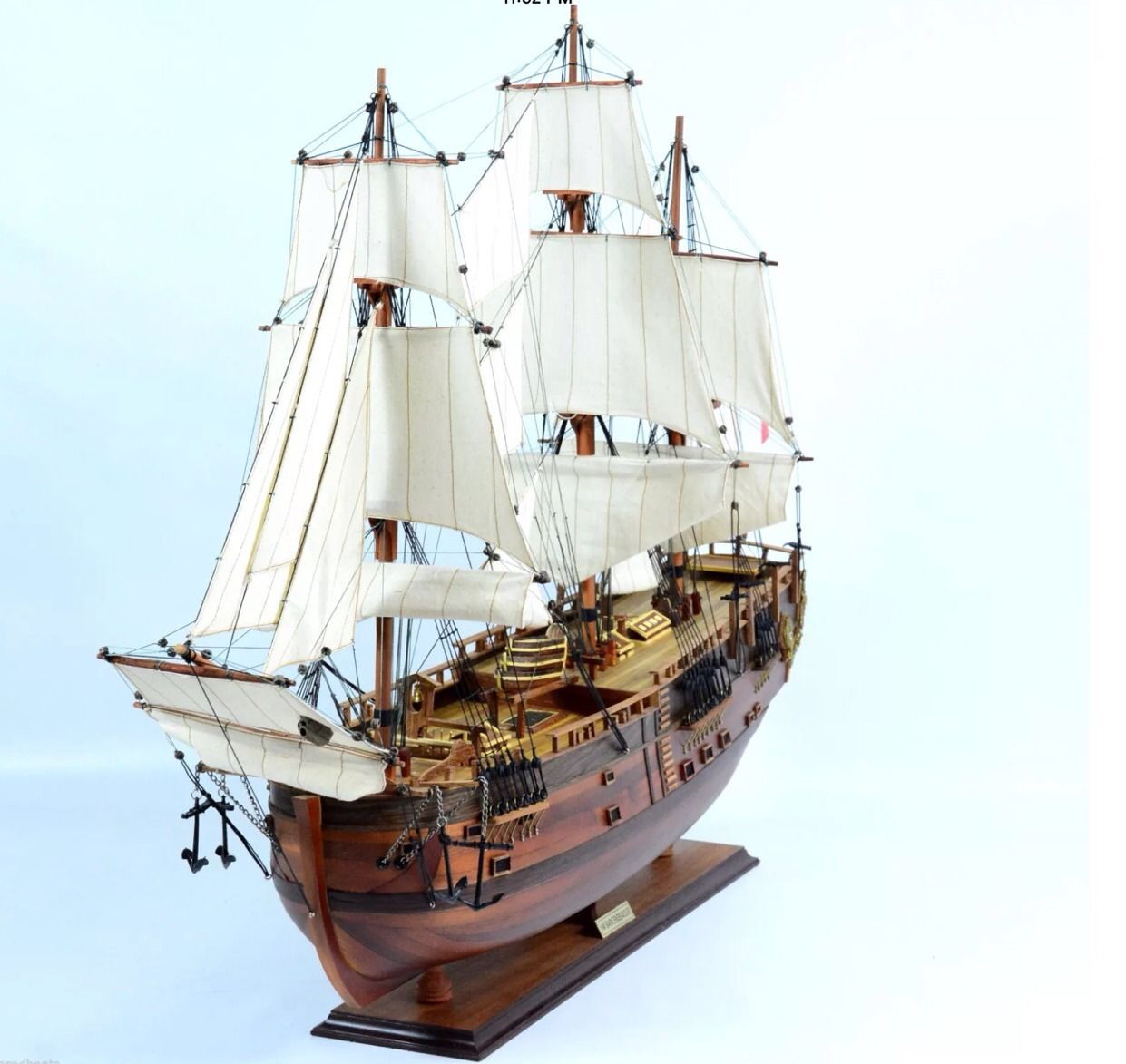 Thuyền buồm gỗ trang trí HMS Endeavour dài 90cm