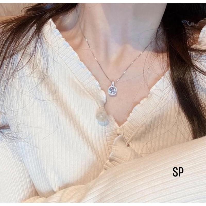 Dây chuyền xinh bạc ta hot hit, mãi không hạ nhiệt với thiết kế đá vuông sang chảnh - Bạc Nomi