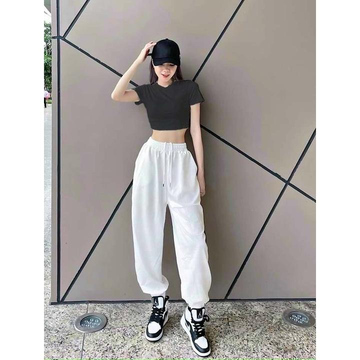 HCM️Bộ Quần Áo Nữ Áo Crop Top Quần Ống Suông, Set Áo Crop Top, Quần Ống Suông