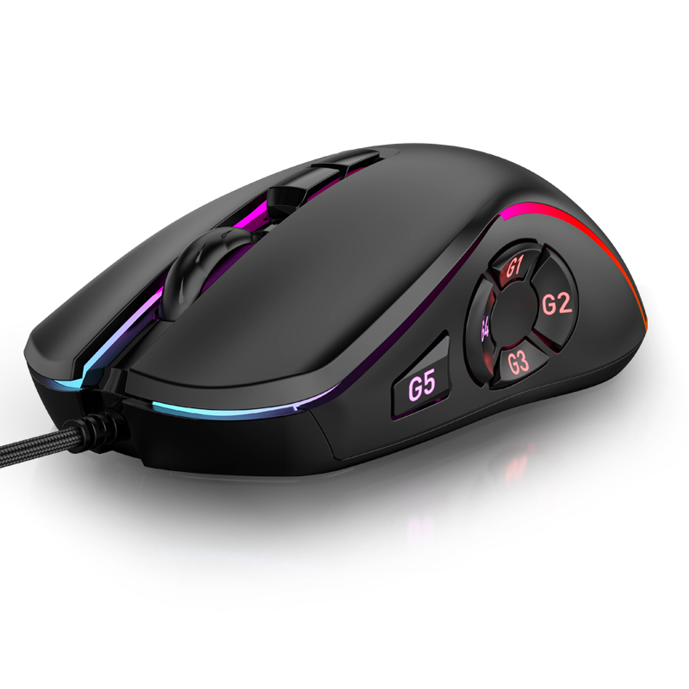 Chuột Chơi Game Có Dây 7200DPI RGb Backlit Mouse 6 Mức DPI Có Thể Điều Chỉnh / 10 Nút Có Thể Lập Trình / Nút Quay Lại Màn Hình
