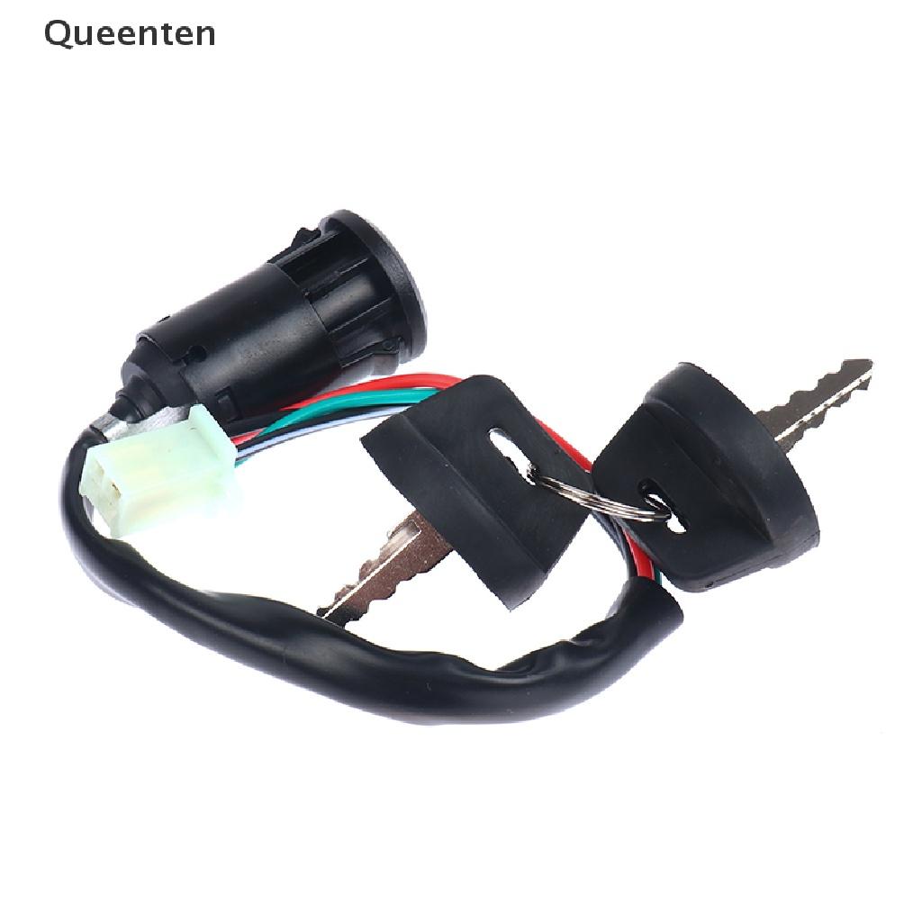 Queenten Universal 4 Wires Ignition Barrel Switch With 2 Key For Motorcycle Bike ATV QT