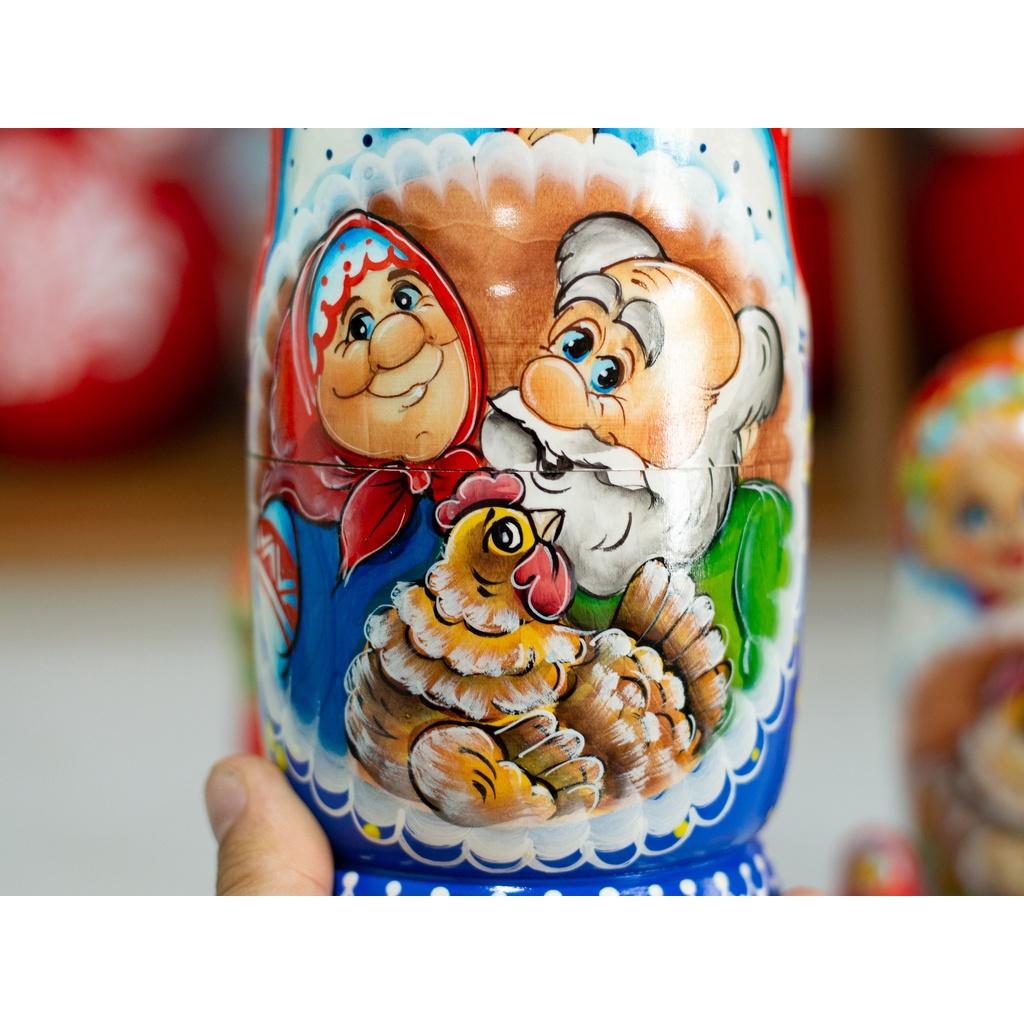BỘ BÚP BÊ NGA MATRYOSHKA 7 LỚP 21CM "CÔ GÀ ĐẺ TRỨNG VÀNG" RẤT ĐẸP VÀ ĐỘC ĐÁO
