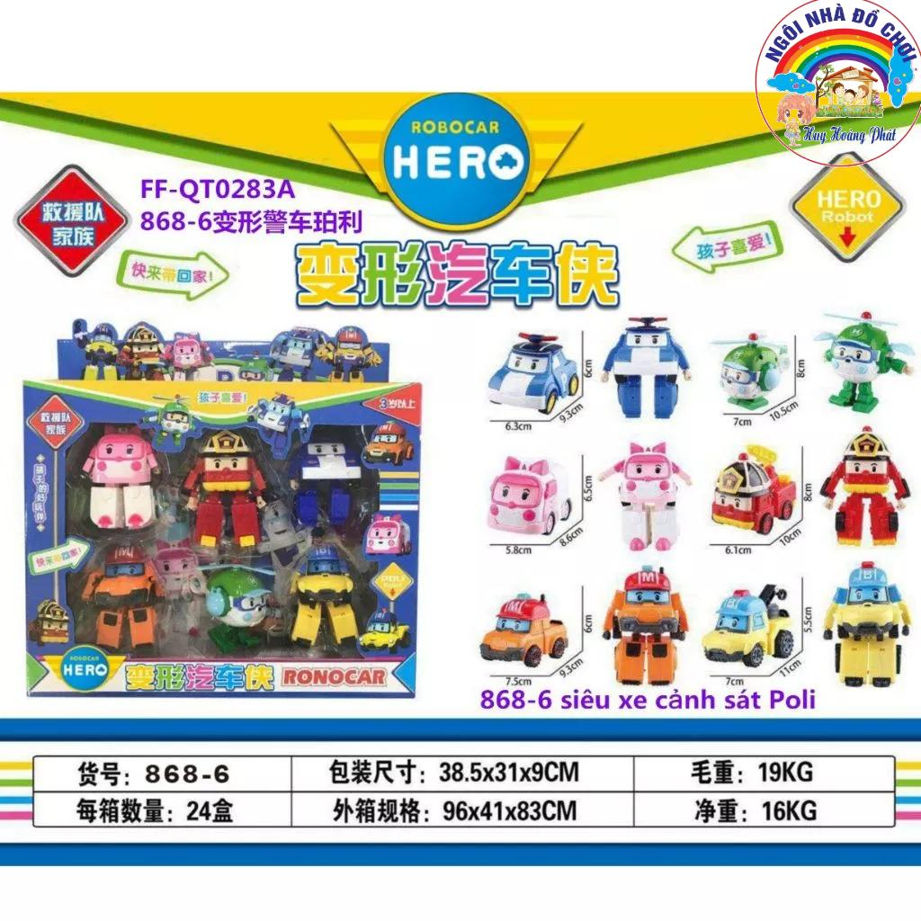 Đồ chơi Xe Cảnh sát siêu xe: Xe Biến Hình Thành Robot bộ đồ chơi Robocar Poli và những người bạn Độc đáo vui nhộn