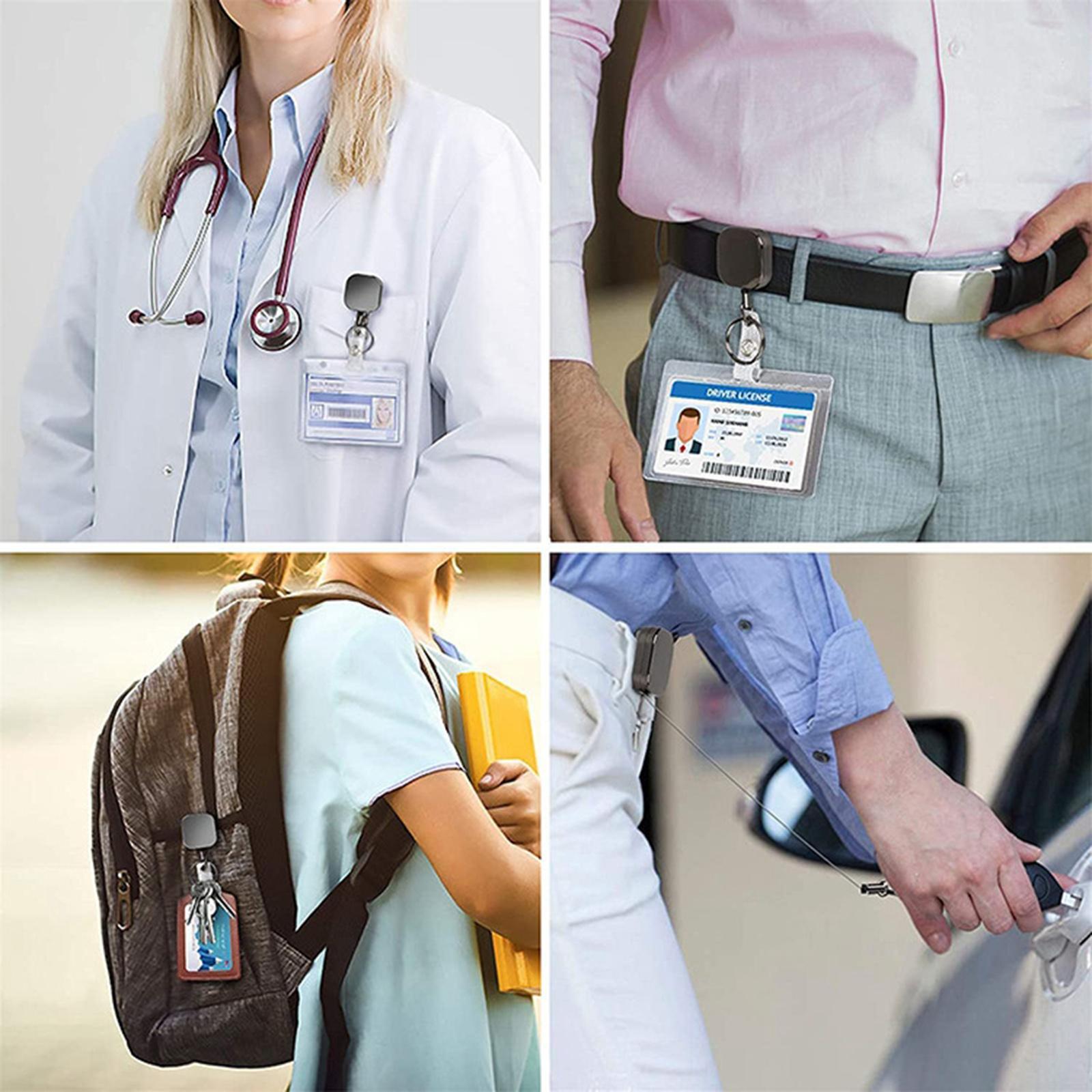 Retractable Badge Holders for Card Keychain Badge Holder Square