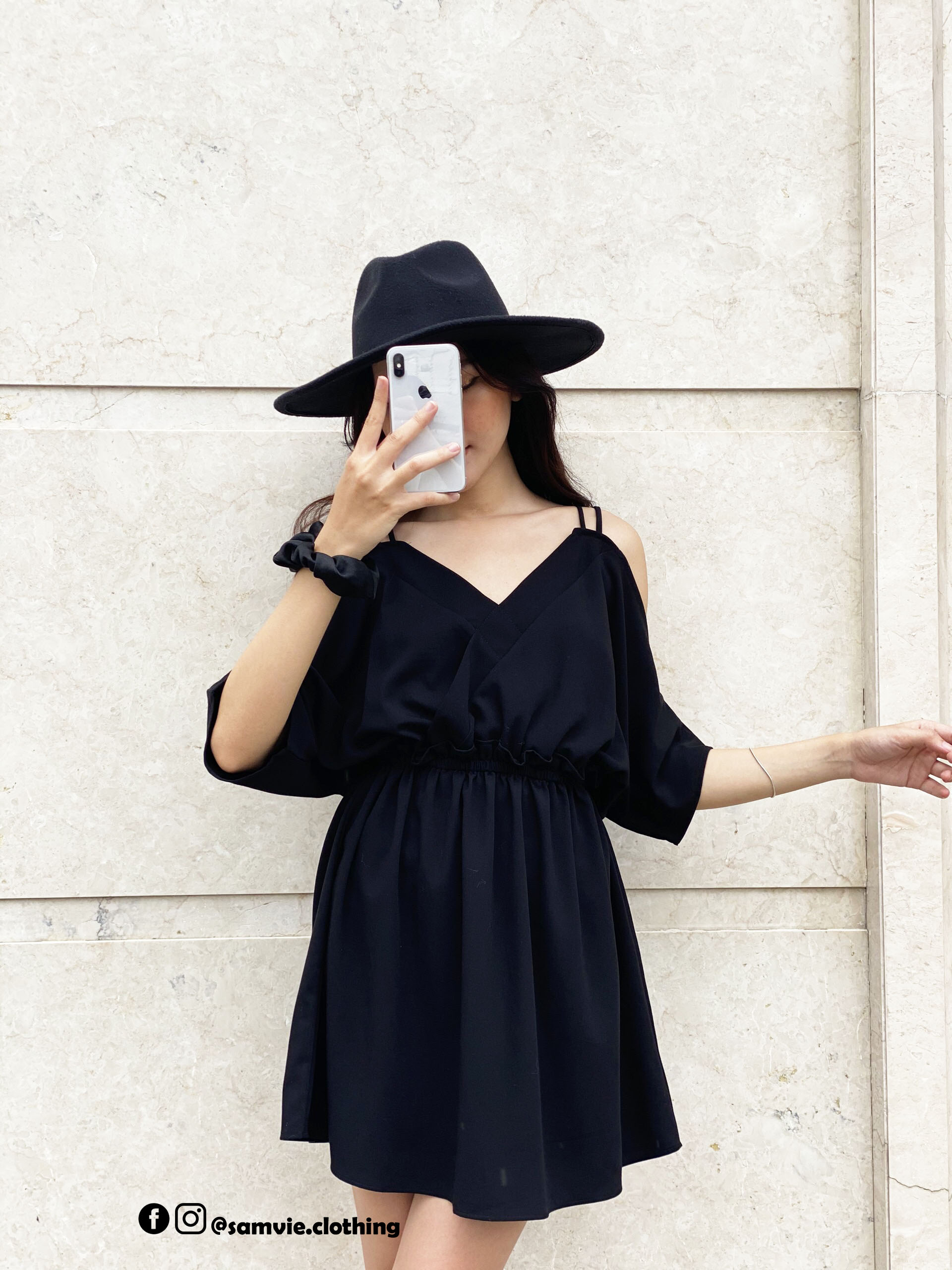Đầm dây hở vai tay cánh dơi - Samvie