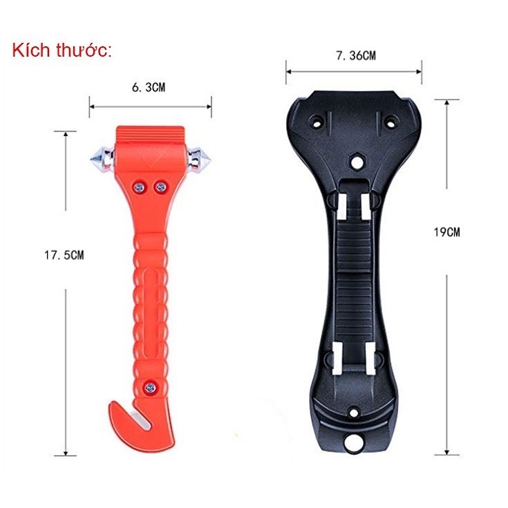 Búa Thoát Hiểm Ô Tô Xe Hơi Phá Kính Và Cắt Dây Đai An Toàn