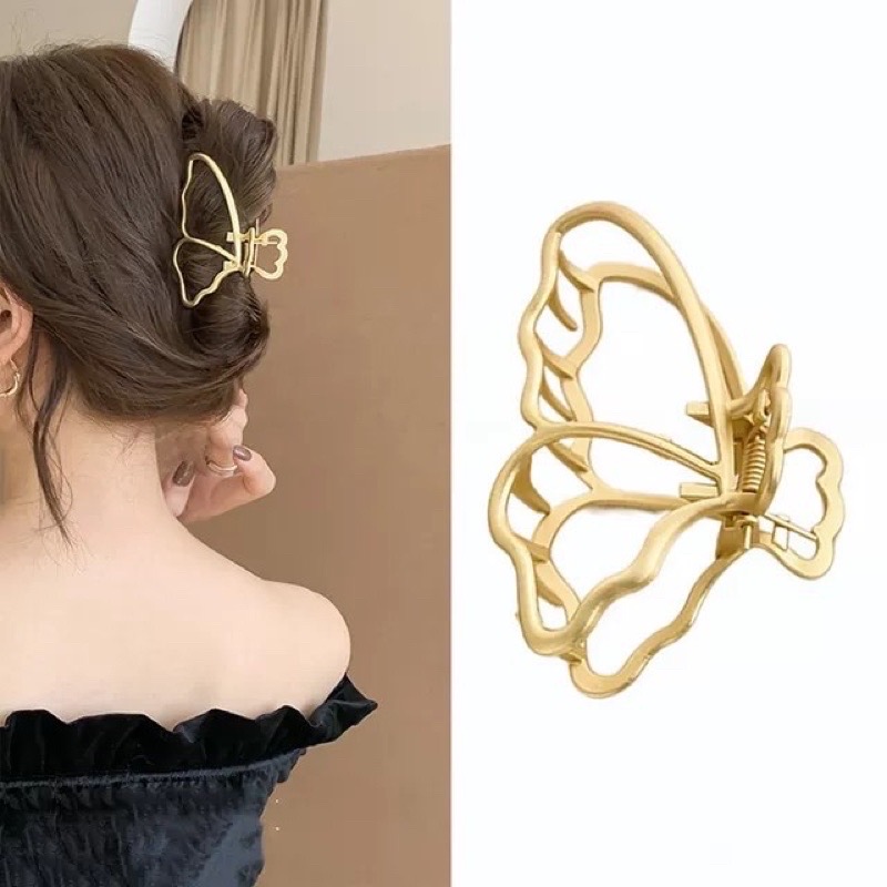 Kẹp tóc cánh bướm kim loại phong cách thanh lịch