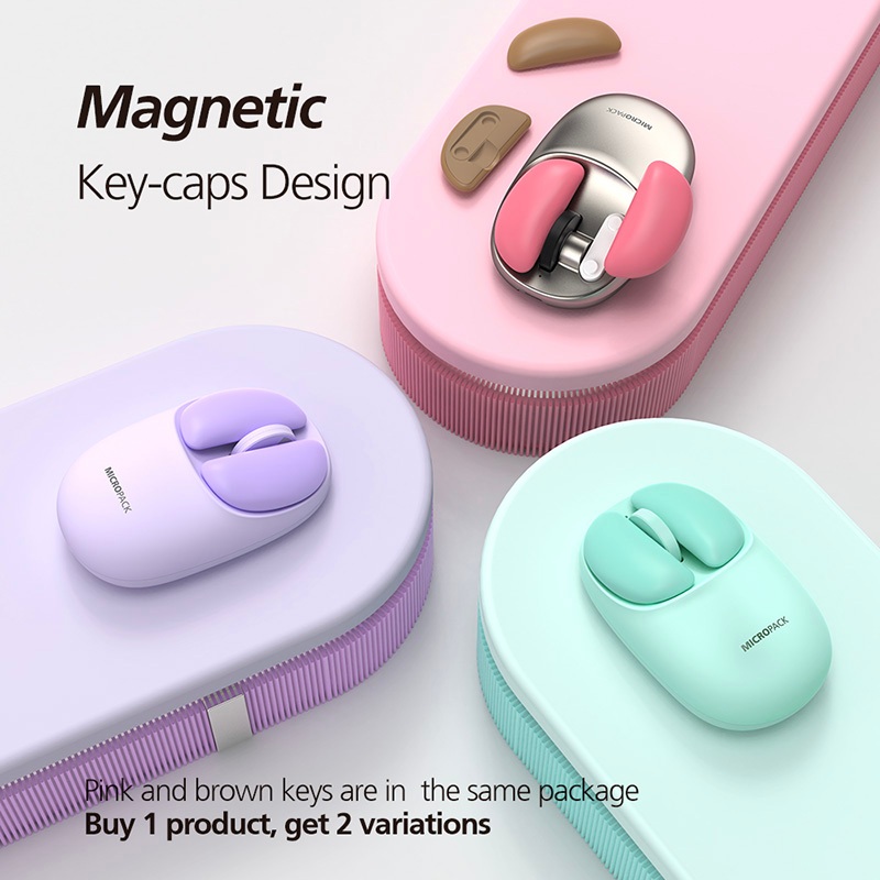 Chuột Không Dây MicroPack Lifestyle Dual Mode 2.4G + Bluetooth Wireless Mouse ML-202W Kèm 2 Phím Đổi Click Trái Phải Hàng Chính Hãng