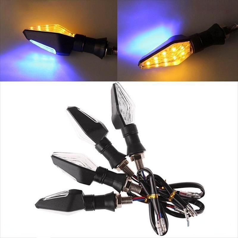 Đèn Xi Nhan Xe Máy 12 Bóng Led Màu Hổ Phách + Xanh Dương
