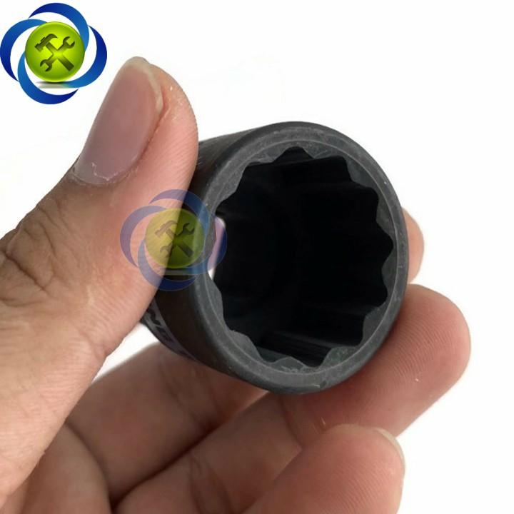 Tuýp 24mm 1/2 Kingtony 453024M loại ngắn 12 cạnh màu đen