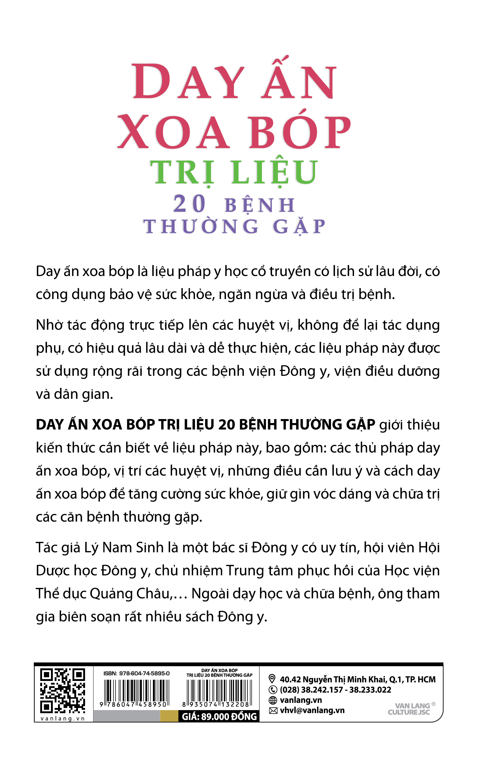 Day Ấn Xoa Bóp Trị Liệu 20 Bệnh Thường Gặp - Tái Bản 2023 - Vanlangbooks