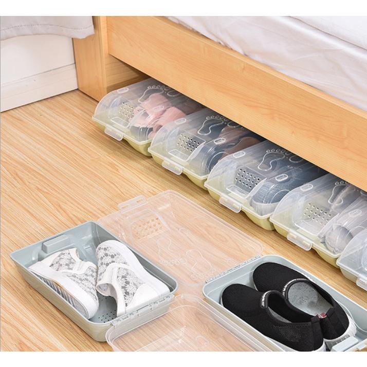 COMBO 10 HỘP ĐỰNG GIÀY BẰNG NHỰA DẺO TRONG SUỐT CÓ NẮP ĐÓNG MỞ