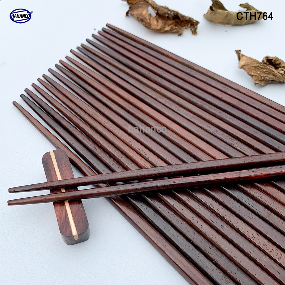Đũa Nhật gỗ trắc đầu vuông xuất Nhật siêu sạch - gỗ tự nhiên an toàn cho sức khỏe - CTH764 - Chopstick of HAHANCO