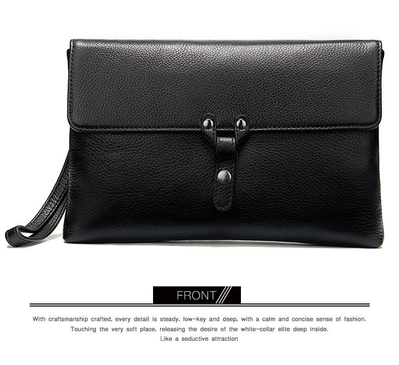 Clutch, Ví Cầm Tay Thời Trang Nam Da Bò Cao Cấp CL20 Đen