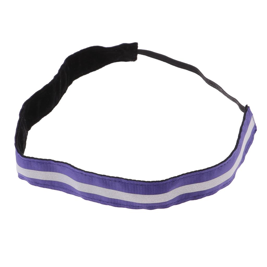 Reflective Men Women Sports Headband Gym Sweatband Hairband Black 1