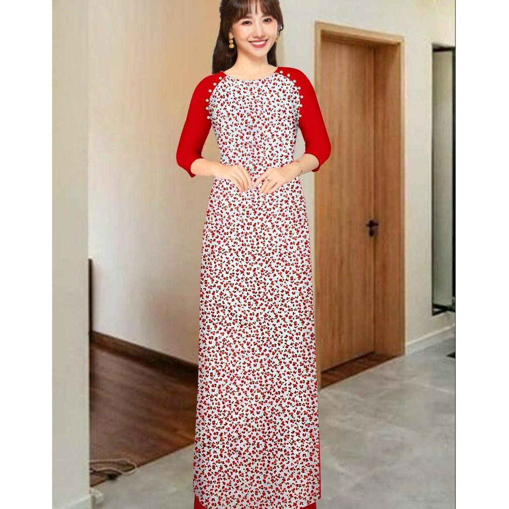 Giá xưởng- áo dài truyền thống hoa nhí
