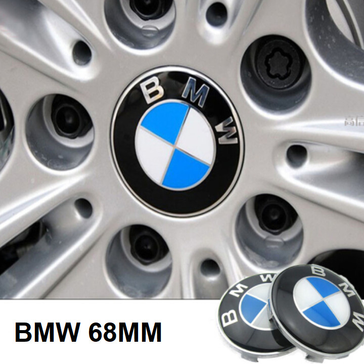 1 chiếc logo chụp mâm, ốp lazang ô tô, xe hơi BMW đường kính 68mm BMW68