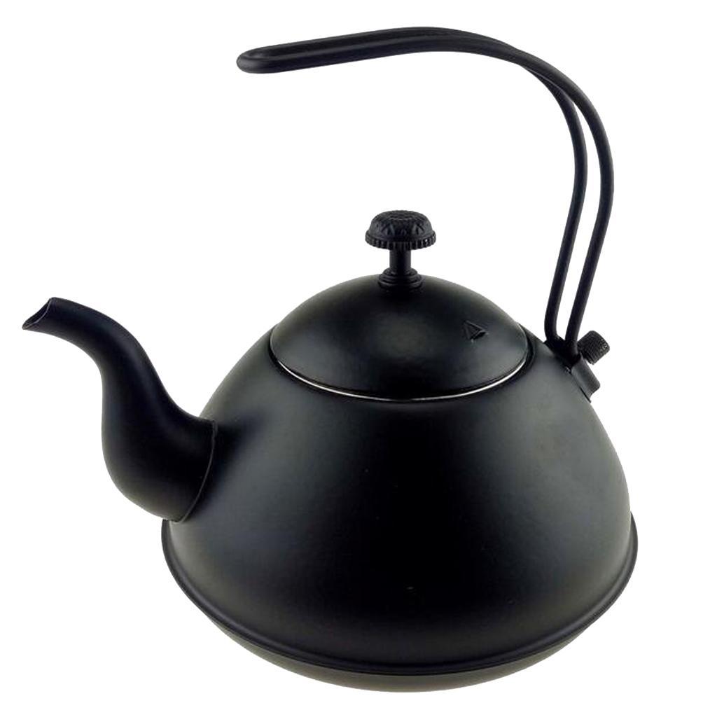 2Pcs 2L Black Stainless Steel Gooseneck Tea Coffee Kettle Camping Teapot
