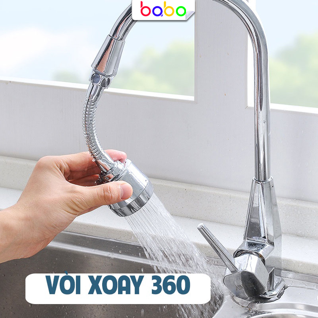 Vòi rửa bát xoay 360 độ inox cao cấp BABO vòi rửa bát tăng áp vòi nối dài tiện lợi (TA05)