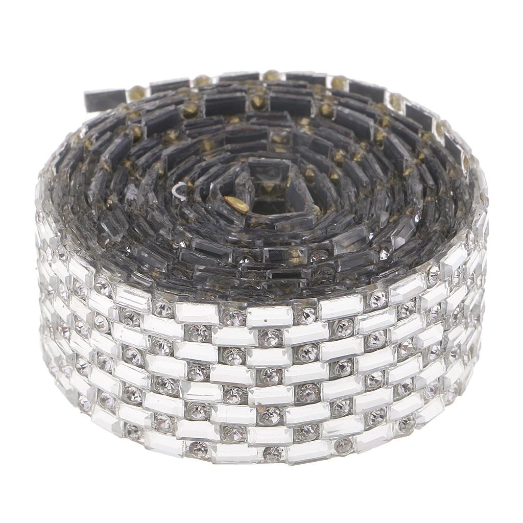 1 Yard Bạc Rhinestone Ribbon Pha Lê May Trim Thủ Công DIY