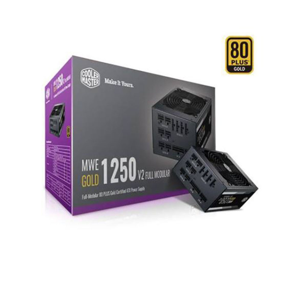 Nguồn Cooler Master MWE GOLD 1250 - V2 1250W (80 Plus Gold/Màu Đen/Full Modular) - Hàng Chính Hãng