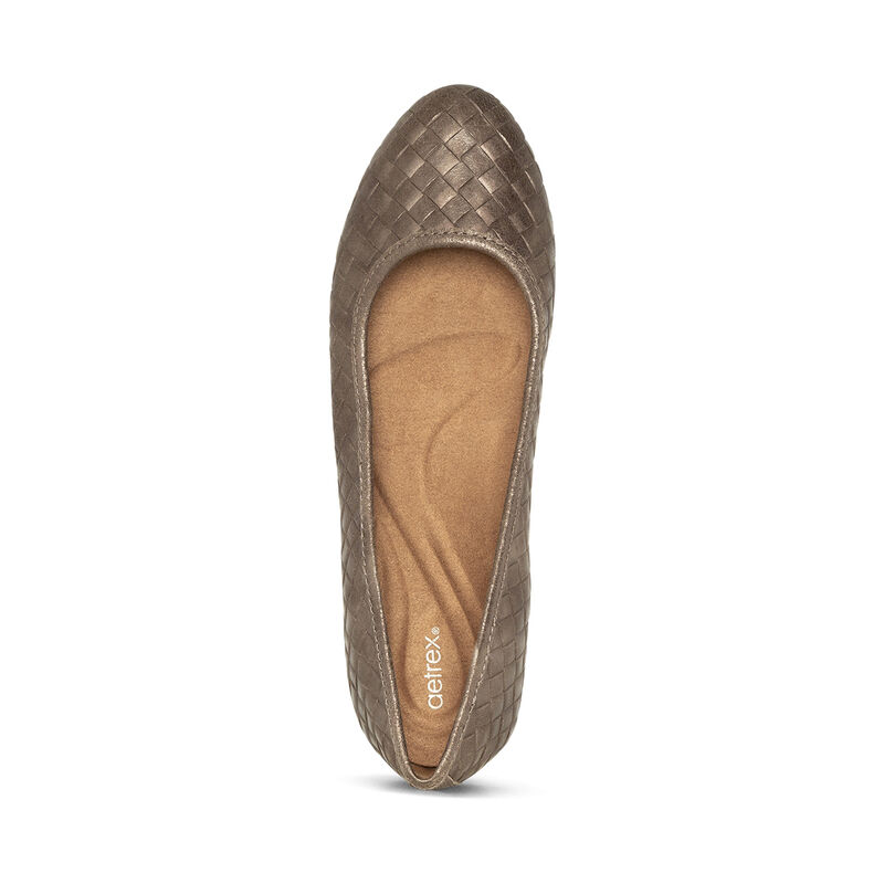 Giày sức khỏe nữ Aetrex Lyla Bronze - Giày bít da đệm mềm chống đau chân