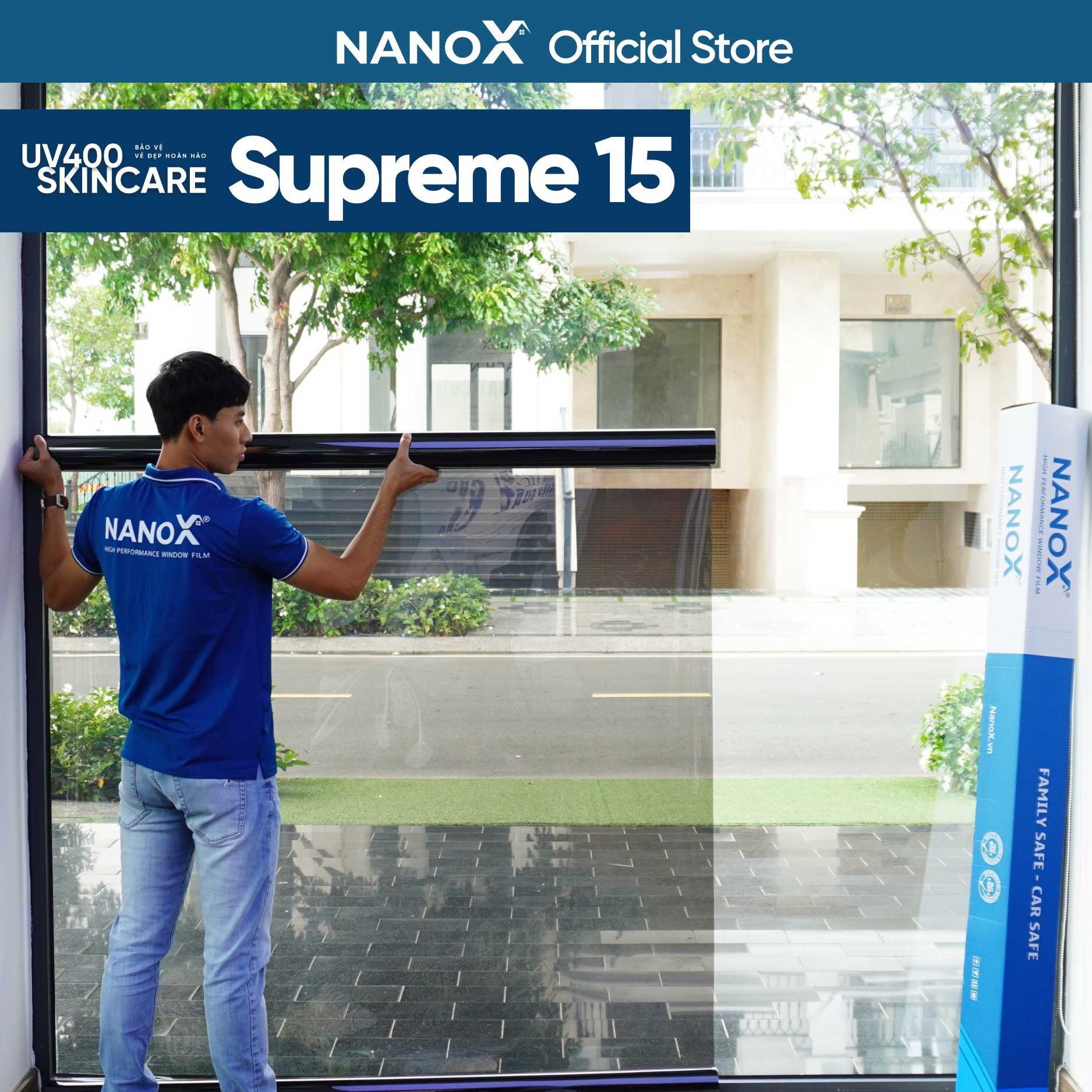 Phim cách nhiệt cửa kính NanoX Supreme 15 chống nắng &amp; chống tia UV chuyên sâu cho nhà kính