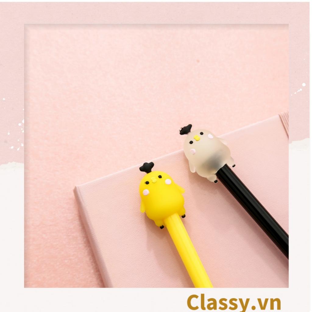 Bút VIẾT GEL MÀU ĐEN Classy 0,38MM; hình bé gà trong suốt cực cute PK482