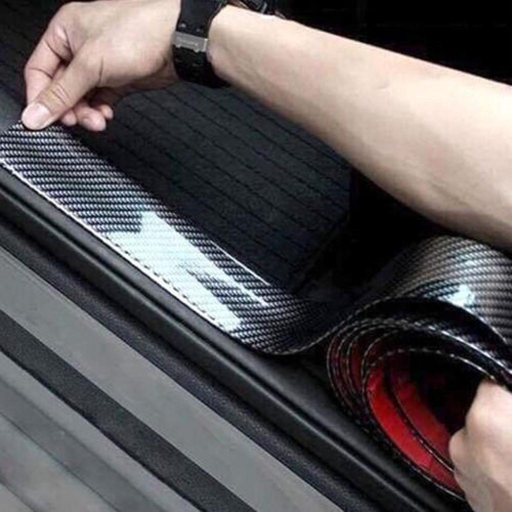 Cuộn 1m Nẹp Dán Bậc Cửa Xe Cốp Xe Ô Tô Cacbon 5D Chống Xước