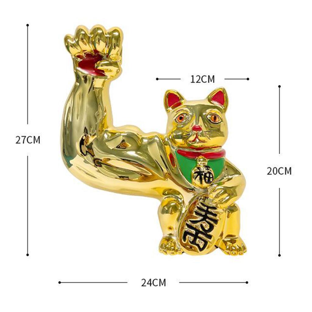 Tượng Mèo May Mắn Phong Thủy Trang Trí Bàn