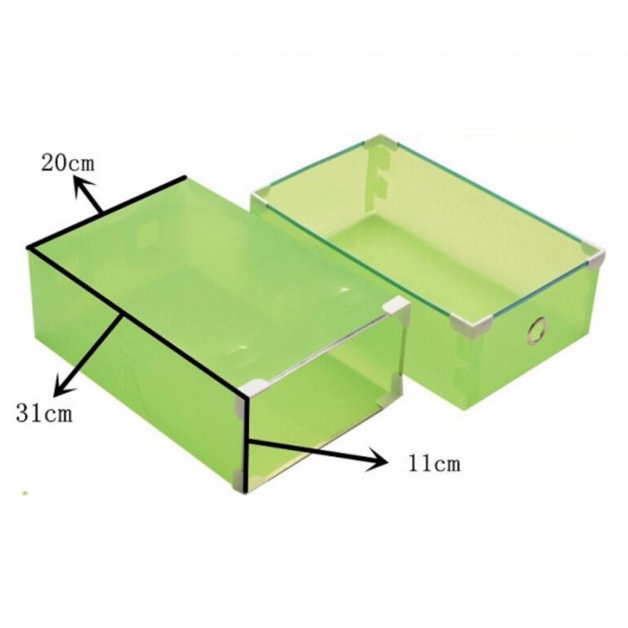 Combo 6 Hộp Đựng Giầy Xếp Tầng Có Ngăn Kéo Trong Suốt Viền Kim Loại