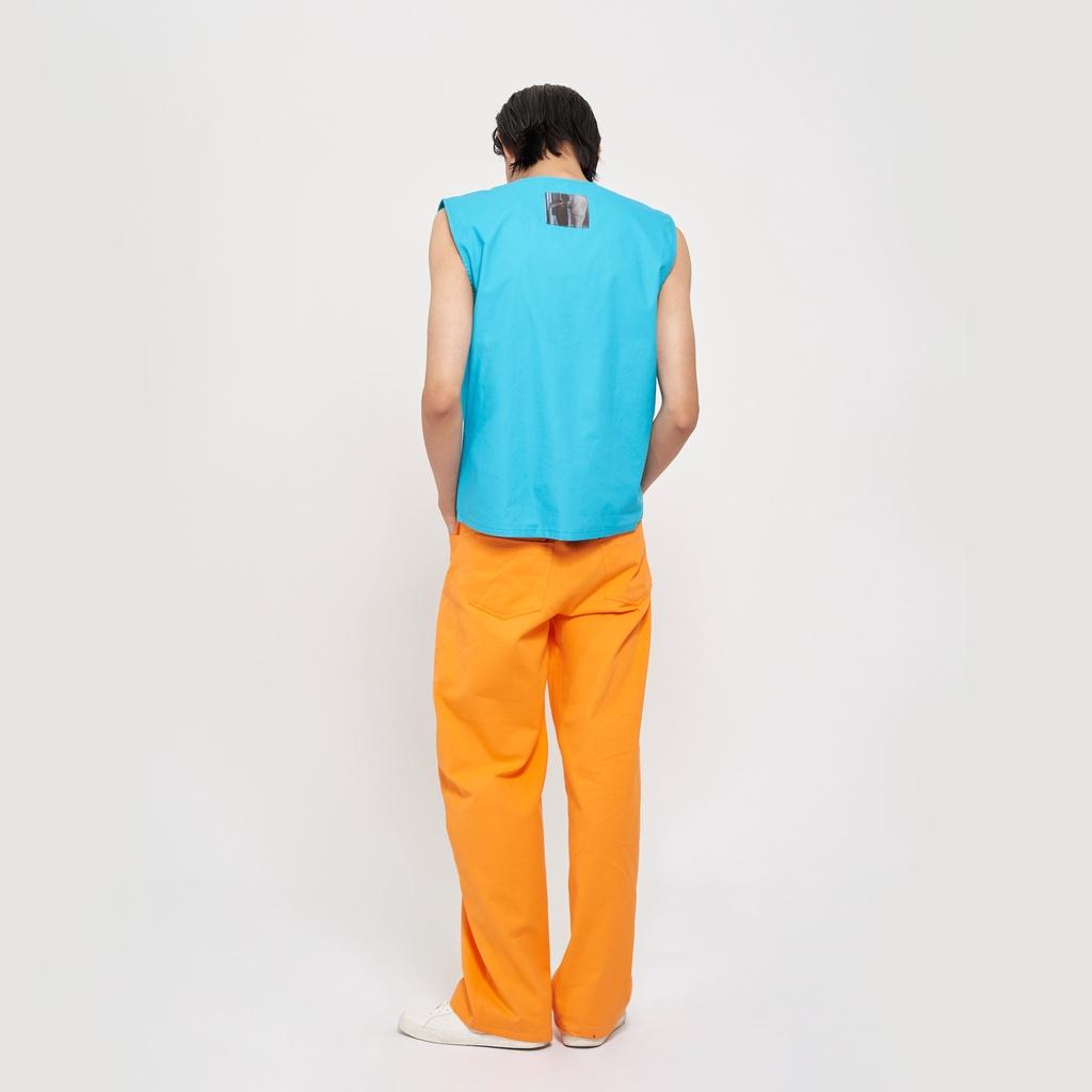 Áo cộc tay màu cài nút in hình sau lưng Y218