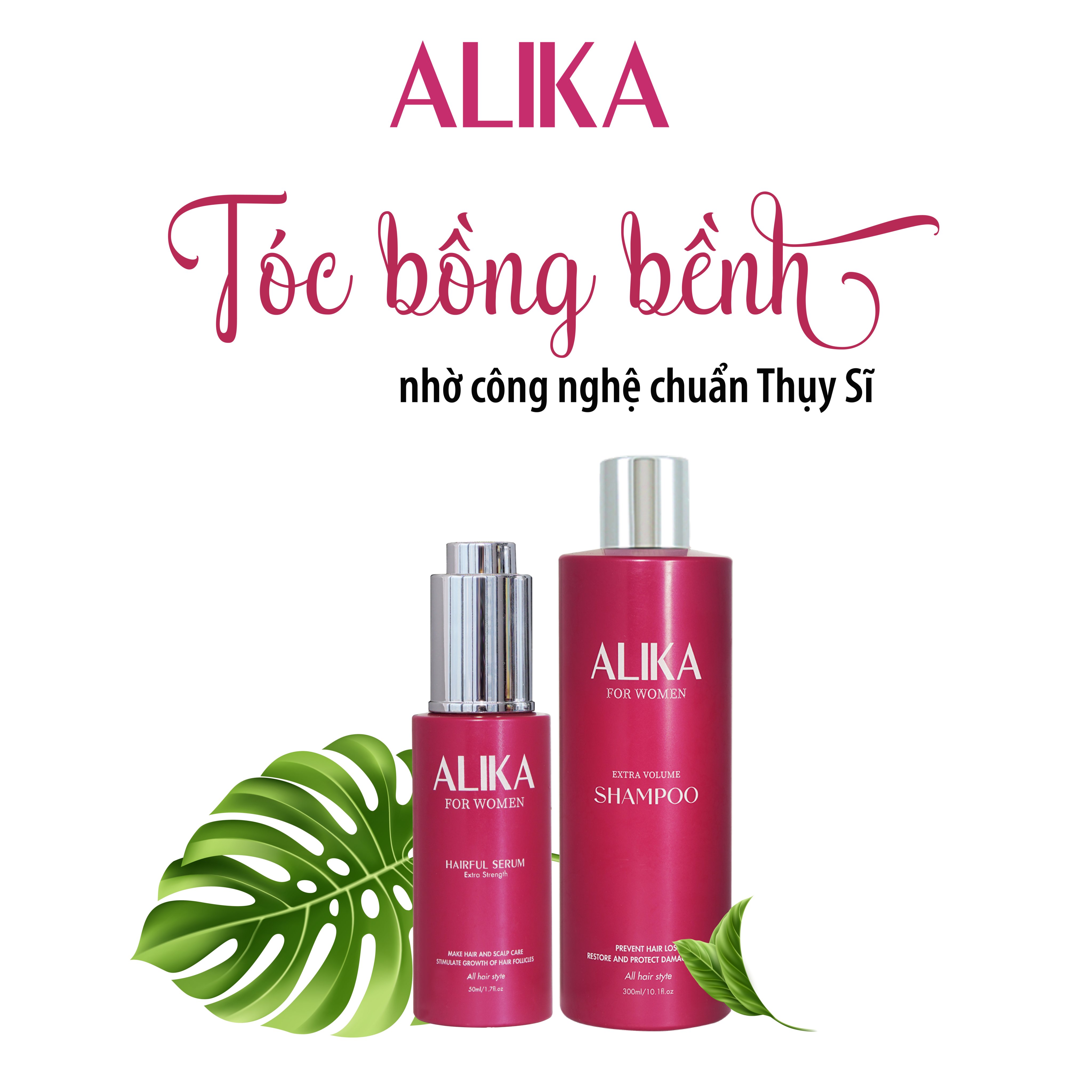 [Hiệu quả 100%] Combo set dầu gội, tinh chất Alika for Women kích thích mọc tóc, chắc khỏe