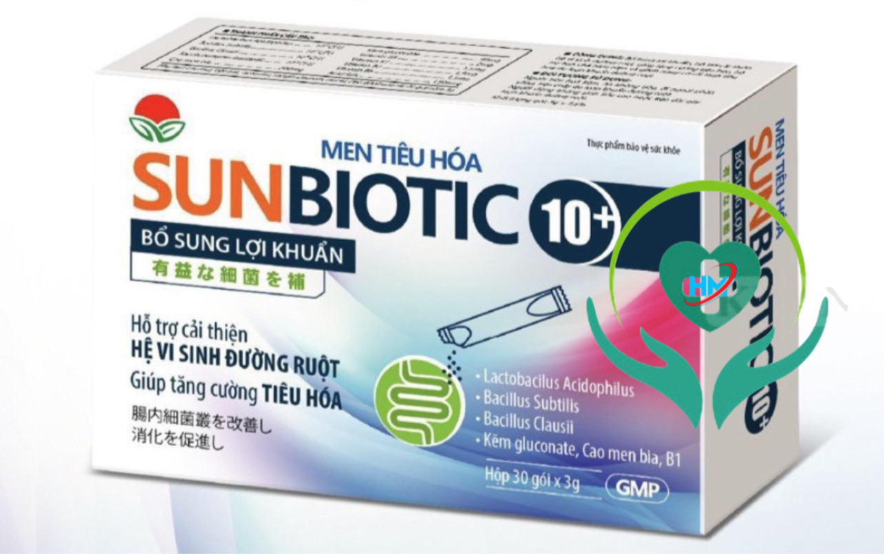 Men vi sinh Sunbiotic 10+ Sunway, hộp 30 gói x 3 gam, hỗ trợ tăng cường tiêu hoá