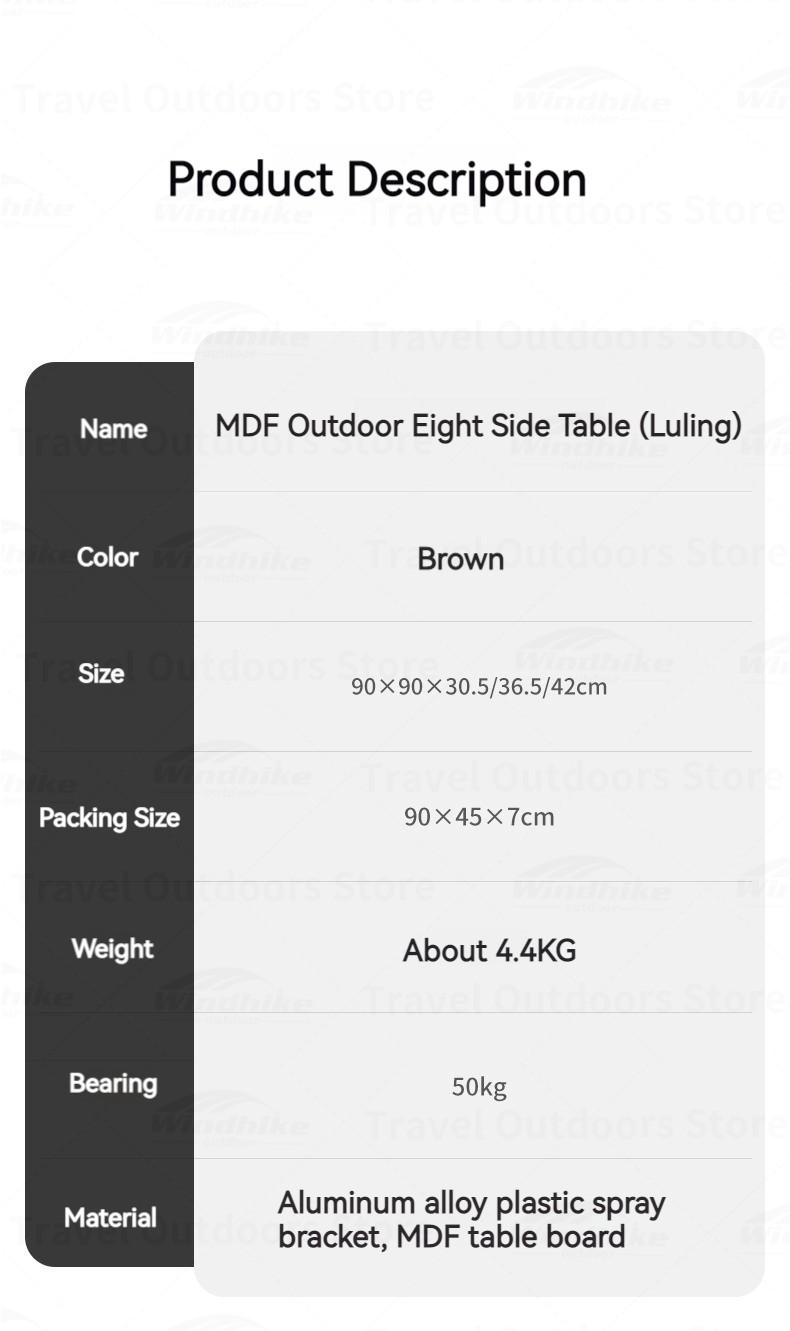 Bàn dã ngoại xếp gọn 8 cạnh MDF Naturehike CNH22JU040