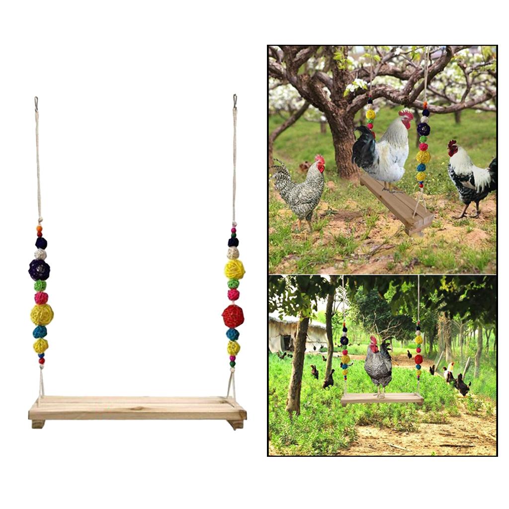 Pet Chicken Swing Toys Natural Wooden for Hens Large Bird Parrot Macaw Training