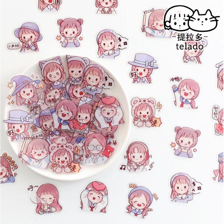 Bộ 40 sticker Telado dễ Thương E101