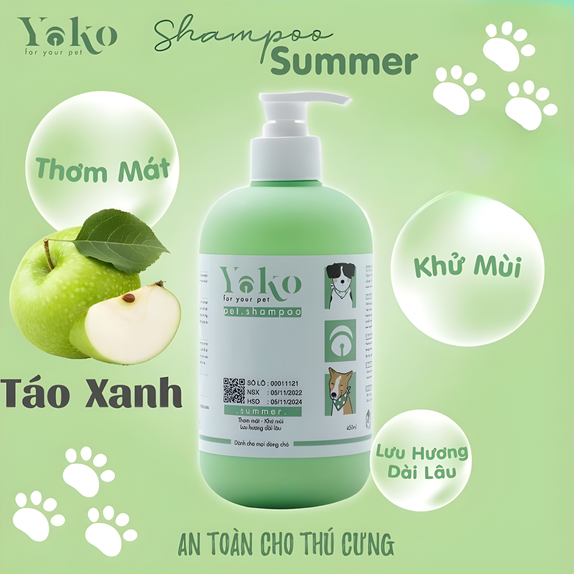 Sữa Tắm Cao Cấp Yoko Cho Chó Mèo Hương Thơm Tự Nhiên Dịu Nhẹ 450ml - YonaPetshop