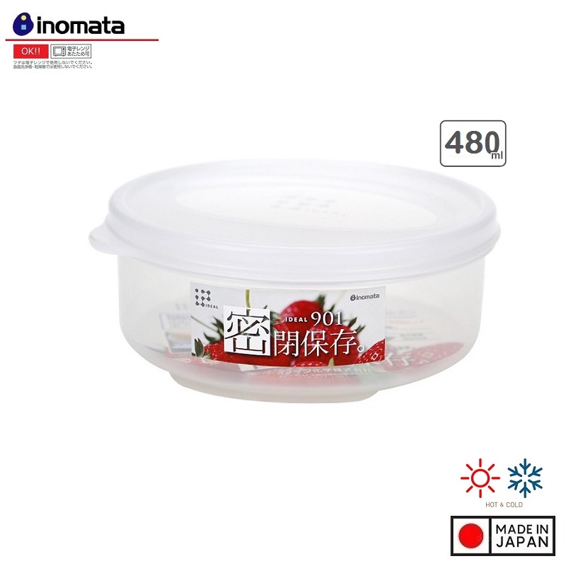 Hộp nhựa bảo quản thực phẩm đa năng 480ml loại tròn có nắp - Hàng Nội Địa Nhật