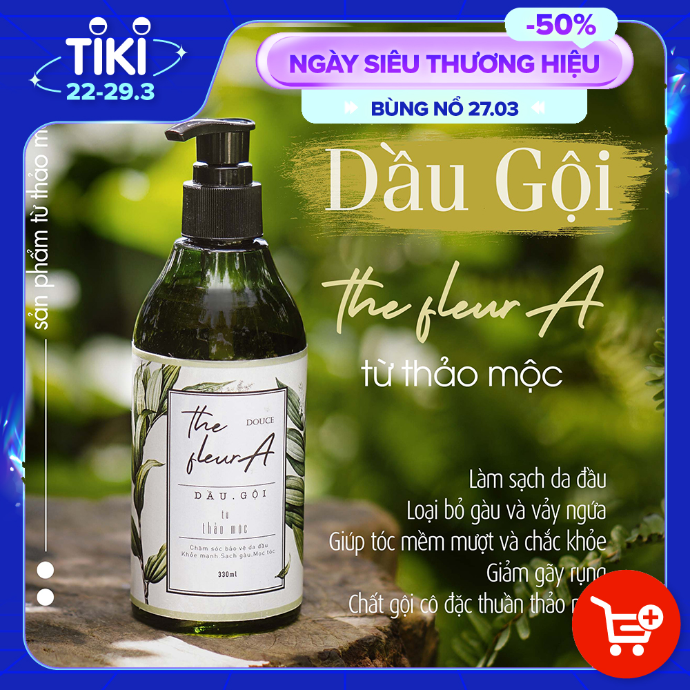 Dầu Gội Bồ Kết Thảo Mộc the FleurA, Hỗ Trợ Mọc Tóc, Bồ Kết Cô Đặc Sạch Gàu, Nấm, Ngứa, Ngăn Rụng Tóc, Phục Hồi Tóc Hư Tổn