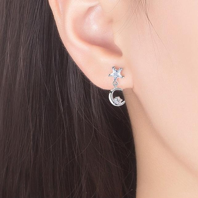 Bông tai sao trăng bất đối xứng BHBT220