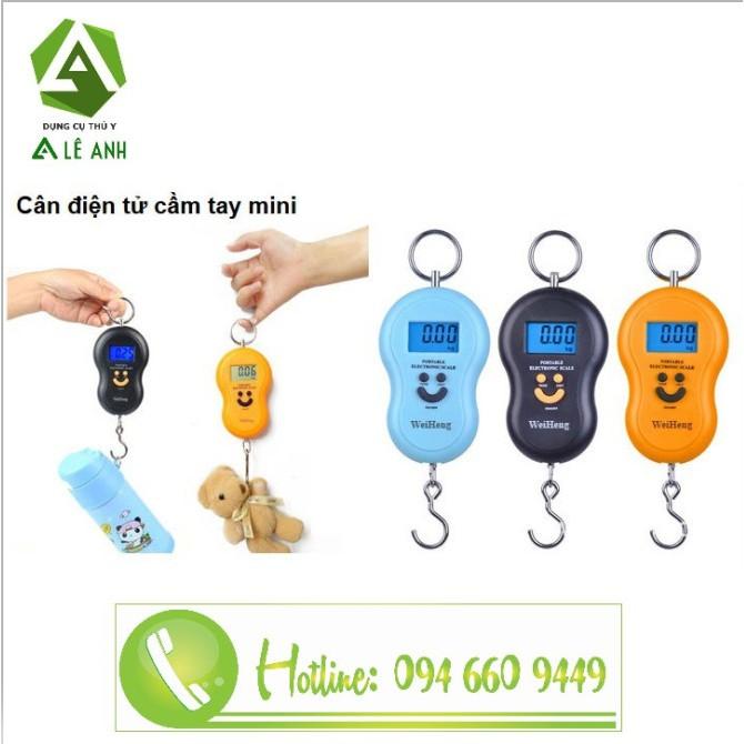 Cân điện tử cầm tay mini, cân điện tử cầm tay 50kg, cân điện tử cầm tay mặt cười