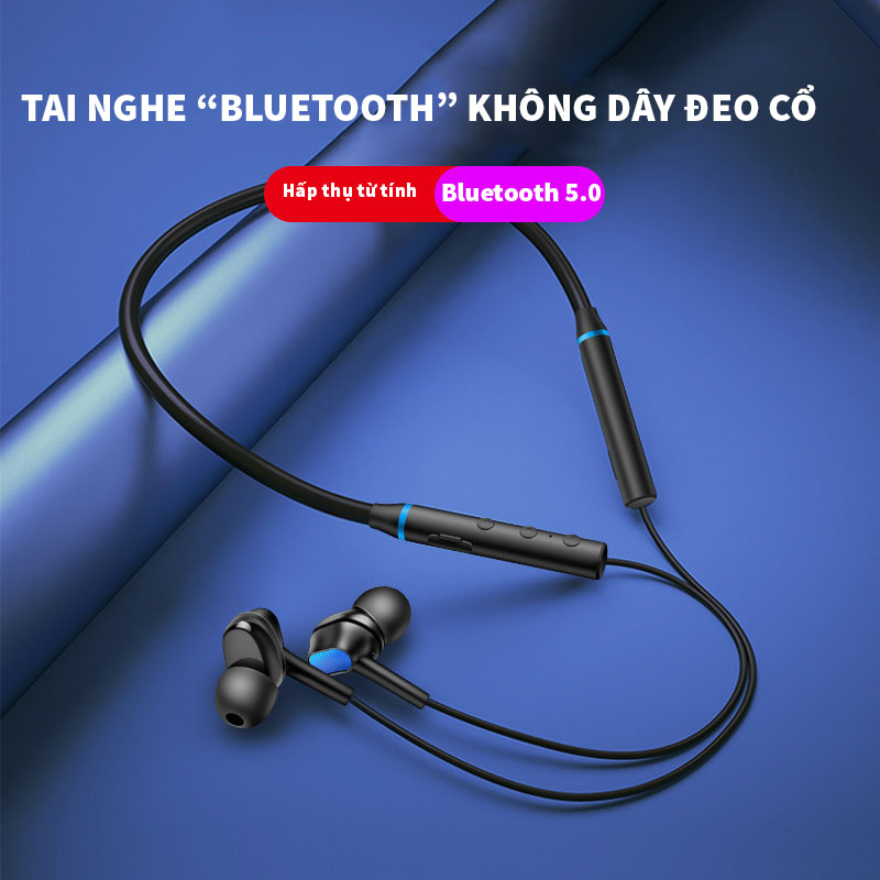 Tai nghe không dây đeo cổ Bluetooth Hitoor BT10 Âm thanh nổi trong tai - tai nghe Thể thao chạy ngoài trời không thấm mồ hôi - hàng nhập khẩu