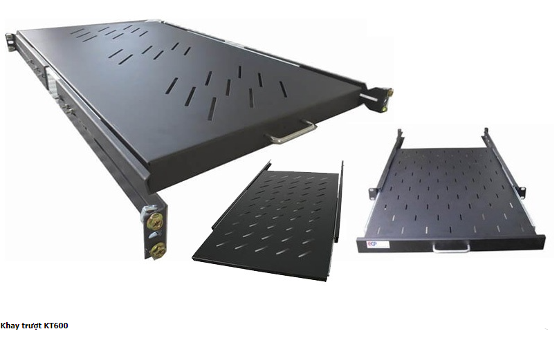 Khay trượt tủ mạng D600 + Phụ kiện , màu đen- Hàng chính hãng