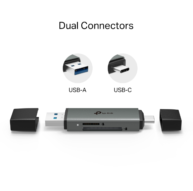 Đầu Đọc Thẻ Nhớ TP-Link USB 3.0 Type-C&amp;A dành cho thẻ SD và microSD 3.0 - Hàng chính hãng