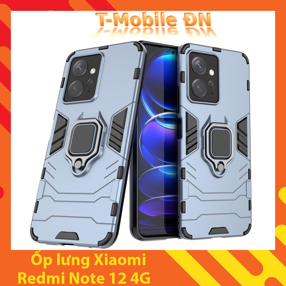 Ốp lưng Xiaomi Redmi Note 12, Ốp Chống sốc Iron Man có giá đỡ nhẫn iring hít Ôtô Bảo vệ viền và Camera cho Redmi Note 12