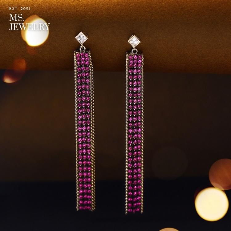 Khuyên Tai Dài Bạc S925 Ms Jewelry Phong Cách Hàn Quốc U005