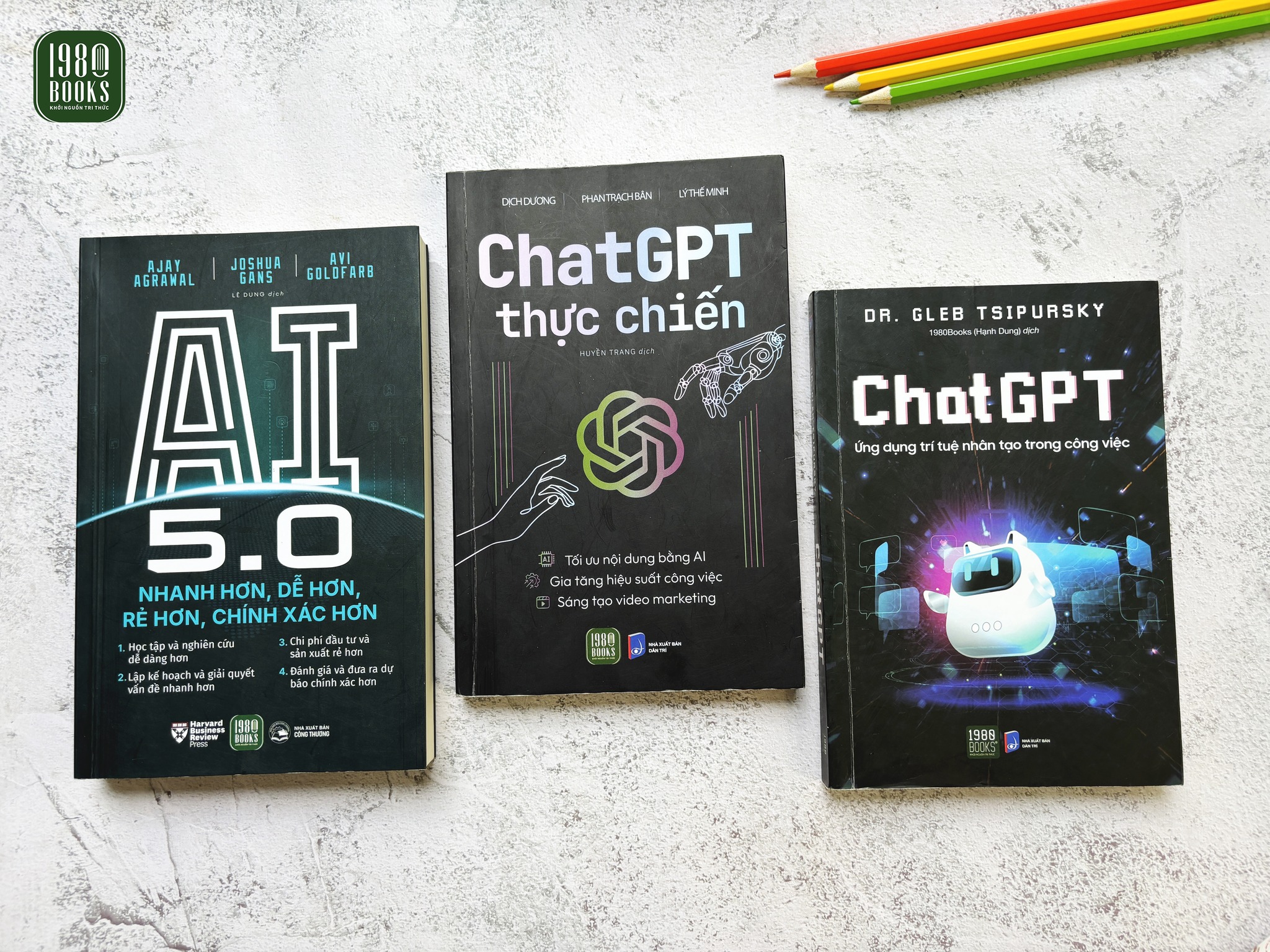 Combo 3 cuốn Chat GPT + Chat GPT Thực Chiến + AI 5.0