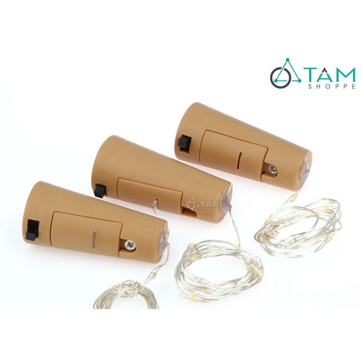 Dây đèn đom đóm nút chai 2m màu vàng ấm
