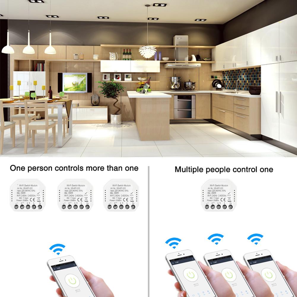 WiFi Intelligent Switch Module Intelligent Light Switch DIY Breaker Module APP Remote Controls Voice Control Compatible